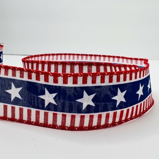 Stars & Stripes 5” Wire Edge Ribbon 