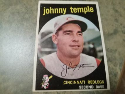 1959 T.C.G. JOHNNY TEMPLE CINCINNATI RED LEGS BASEBALL CARD# 335