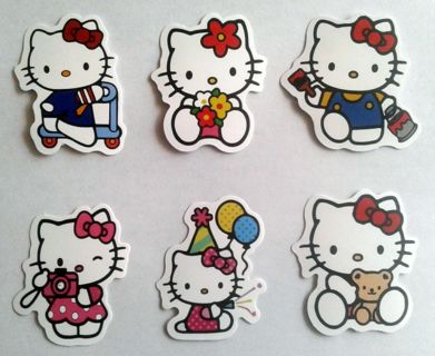 Six Hello Kitty Stickers