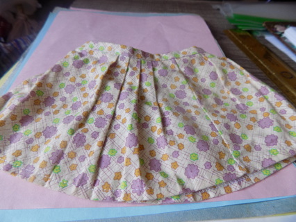 18 inch baby doll skirt yellow with purple flowers & Yellow stars