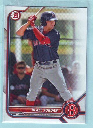 2022 Bowman Prospects Blaze Jordan Baseball Card # BP-58 Red Sox