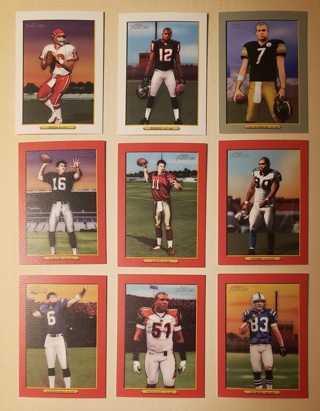 2006 Topps Turkey Red Football 9 different Cards - with Red and White Parallels - All Listed