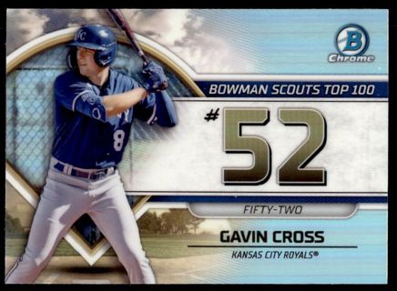 Gavin Cross 2023 Bowman Scouts Top 100 Rookie Chrome Refractor Card