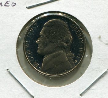 1991 S Proof Jefferson Nickel-DCAM