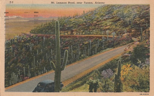 Vintage Used Postcard: u: 1957 Mt Lemmon Rd, Tucson, AZ