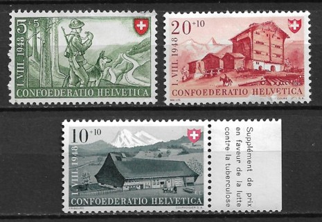 1948 Switzerland ScB174-6 set of 3 MH