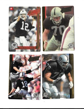 {4} Action Packed Los Angeles Raiders cards
