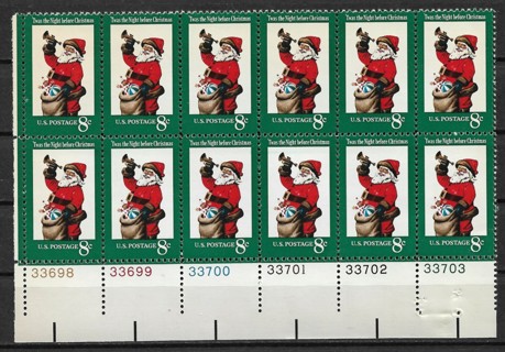 1972 Sc1472 8¢ Santa Claus MNH PB12
