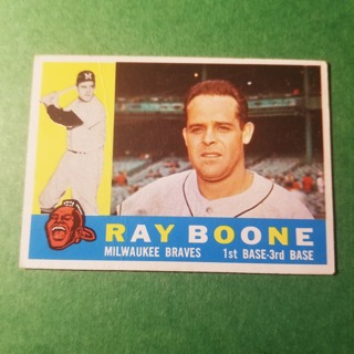 1960 - TOPPS EXMT - NRMT BASEBALL - CARD NO - 281 -  RAY BOONE  - BRAVES