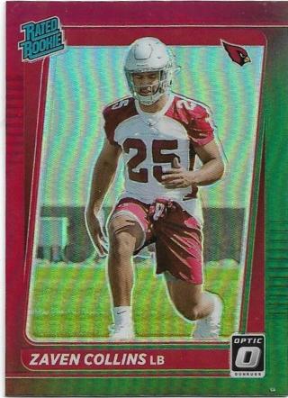 2021 DONRUSS OPTIC ZAVEN COLLINS RED-GREEN PRIZM REFRACTOR PREVIEW ROOKIE CARD