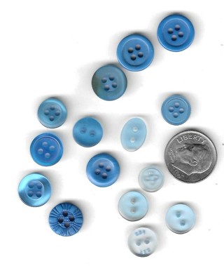 Buttons - Tiny Blue ones.. not matching