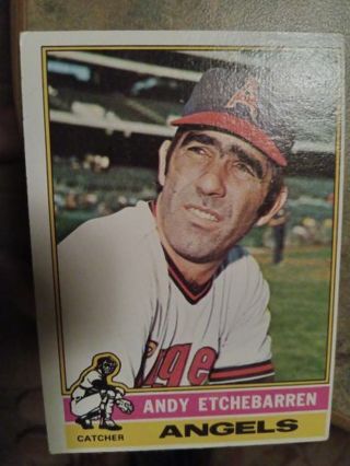 1976 TOPPS ANDY ETCHEBARREN CALIFORNIA ANGELS BASEBALL CARD# 129