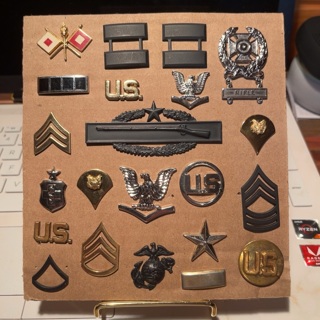 Collection of 22 Various US Military Lapel Pins 