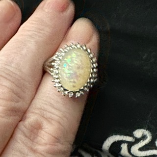 Simulated  opal ring  ~9