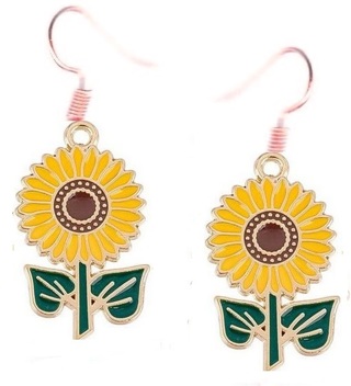 GP GOLDEN SUNFLOWER EARRINGS #4 (PLEASE READ DESCRIPTION