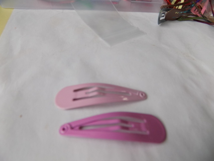  Pair of Pink metal hair clip # 1