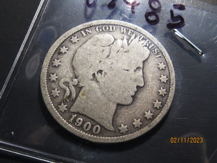 ★★ 1900-O BARBER HALF DOLLAR VG ★★ **90% SILVER** 