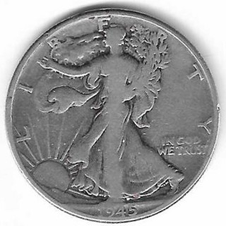 Estate Find 1945 Walking Liberty Half Dollar 90% Silver U.S. 50 Cent Coin