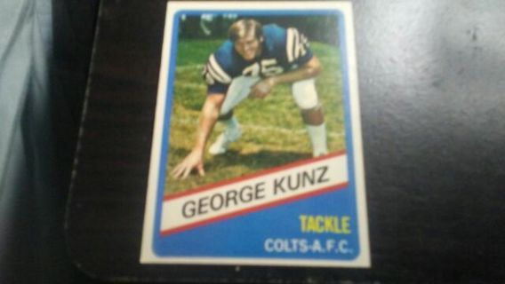 RARE ORIGINAL 1976 TOPPS WONDER BREAD ALL STAR SERIES GEORGE KUNZ BALTIMORE COLTS FOOTBALL CARD# 7