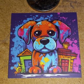 Dog Cute one nice vinyl sticker no refunds I send all regular mail only nice quality