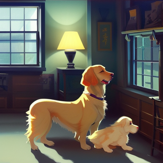 Listia Digital Collectible: Golden Retriever & Pup