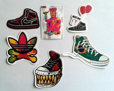 Six Shoe Themed Vinyl Stickers