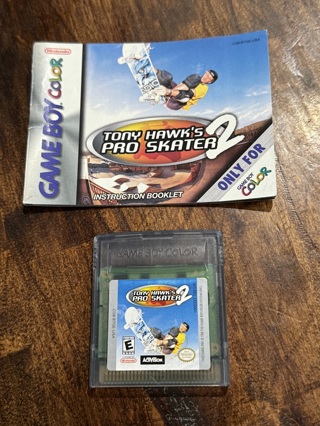 Vintage Game Boy Tony Hawk's Pro Skater 2 Game Plus Boooklet