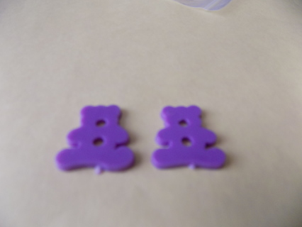 Set of 2 purple bear shape buttons # 2