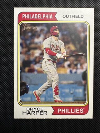 Bryce Harper 2023 Topps Heritage Baseball Card
