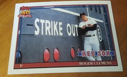 1991 Topps #530 Roger Clemens: Rec Sox