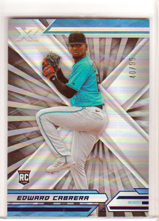 Edward Cabrera, 2022 Panini Chronicles XR ROOKIE Baseball Card #5, Miami Marlins, 40/99, (L2