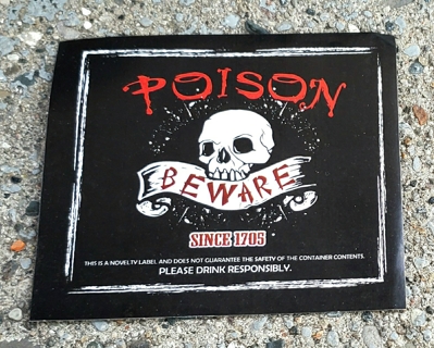 HALLOWEEN LIQUOR BOTTLE LABEL STICKER CONTAINS 2 POISON BEWARE AND ZOMBIE VIRUS