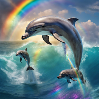 Listia Digital Collectible: Dolphins & Rainbow