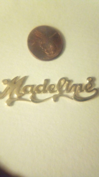 Name plate / pendant gold tone metal