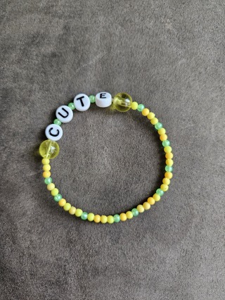 Bracelet for toddlers with word CUTE unisex