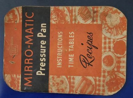 One Mirro Matic Pressure Pan Instru tions, Time Tables, and Recipes Book.