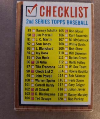 1962 topps baseball checklist