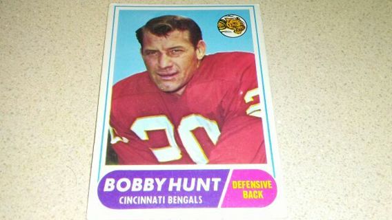 1968 TOPPS BOBBY HUNT CINCINNATI BENGALS FOOTBALL CARD