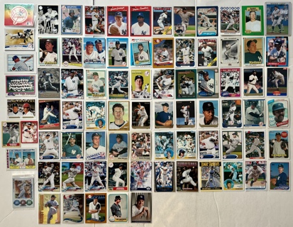 New York Yankees 1980s - 2000s Topps, Fleer, Donruss Baseball Cards Lot of 80