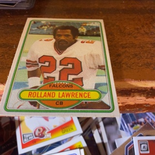 1980 topps Rolland Lawrence football card 