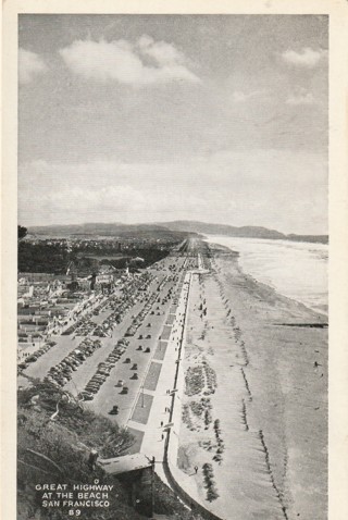 Vintage Unused Postcard: z: Great Highway at the Beach, San Francsico, CA