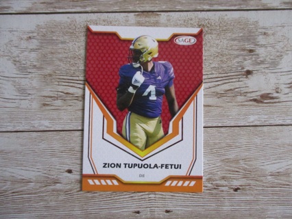 Sage Zion Tupuola-Fetui college football trading card number 76