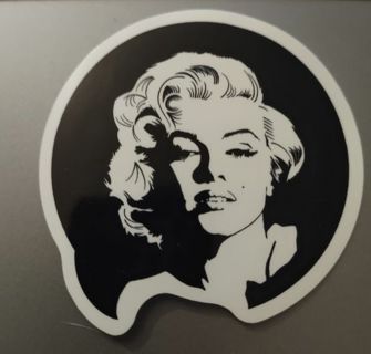 One new black and white Marilyn Monroe vinyl laptop sticker