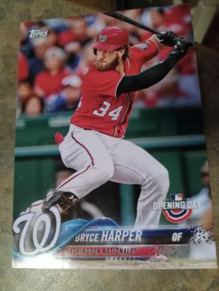 2018 TOPPS OPENING DAY BRYCE HARPER WASHINGTON NATIONALS BASEBALL CARD# 114