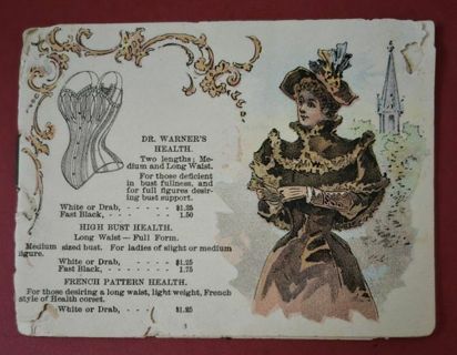 One Vintage Mini Booklet or Catalog of Corsets and Prices No Cover.