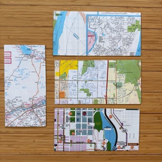 4 Envelopes recycled Map pages 