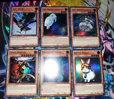 6 mint condition super rare holo Yugioh Cards