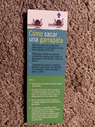 Spanish Tick Book Marker