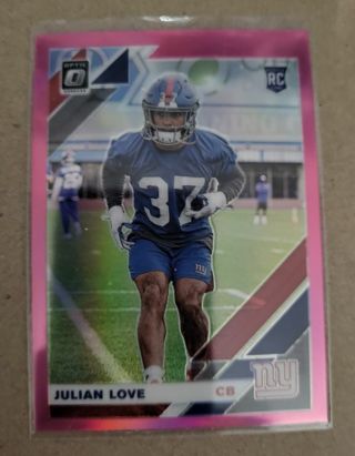 2019 Donruss Optic Julian Love Pink Prizm Rookie Card New York Giants