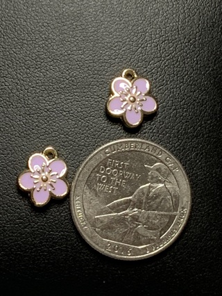 LILAC FLORAL CHARMS~#20~SET OF 2~FREE SHIPPING!